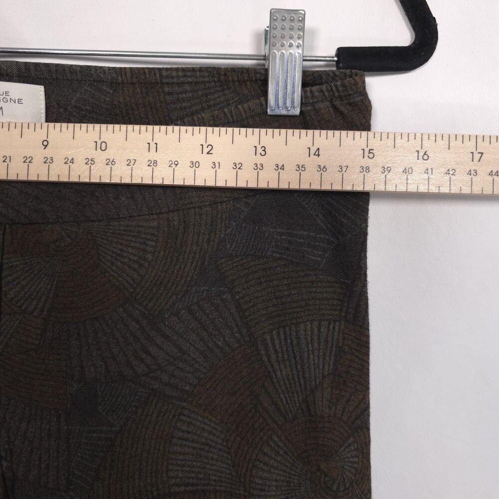 AVENUE MONTAIGNE Geometric Ankle Pants Brown Pull On Size 8 USA MADE Handcrafted - Picture 3 of 10